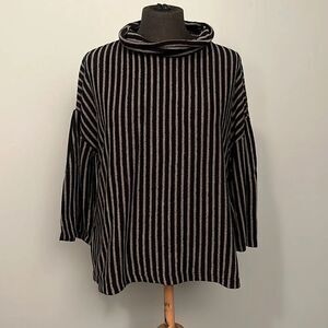 W5 Lightweight Striped Cowl Sweater